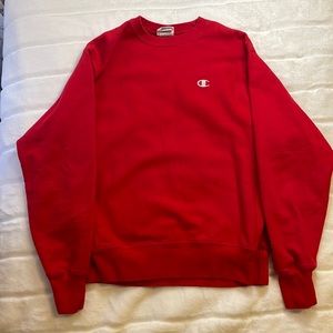 Red champion crew neck size M